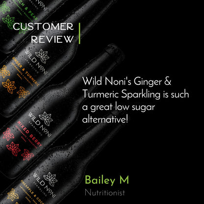Wild Noni - Ginger & Turmeric Sparkling Vegan All Natural Drink 330ml