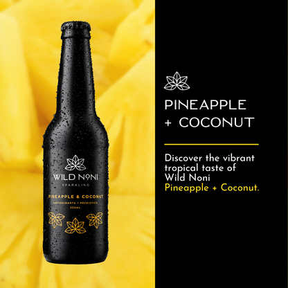 Wild Noni - Pineapple & Coconut Sparkling Vegan All Natural Drink 330ml